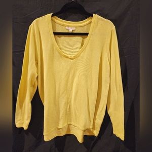 1X Ultra Flirt, bright yellow, v-neck, lightweight sweater